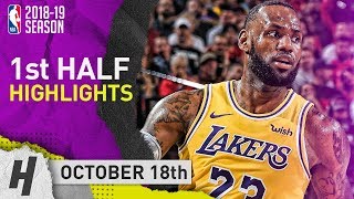 LeBron James FULL 1st HALF Highlights Lakers vs Trail Blazers 2018.10.18 - 18 Pts, 7 Reb