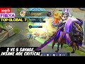 2 Vs 5 Savage, Insane AOE Critical [Top Global 7 Freya] | angel1 Freya Mobile Legends