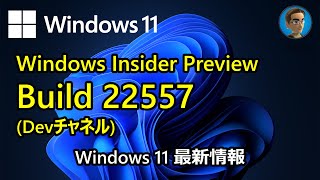 [Windows 11 最新情報] 新機能多数！Windows Insider Preview Build 22557(Devチャネル)が公開