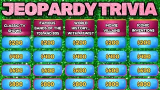 Jeopardy Trivia Challenge 🎯 | Classic TV, Famous Bands, Movie Villains & More!