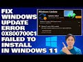 How To Fix Windows Update Error Code 0x800700c1 Failed To Install in Windows 11