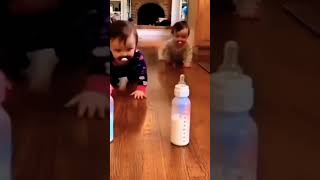 Baby drinking milk video//Cute Baby with Bottle#shorts