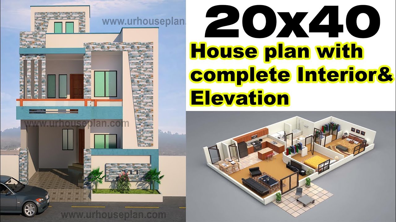 20x40 House Plan With 3d Elevation By Nikshail 51 Off