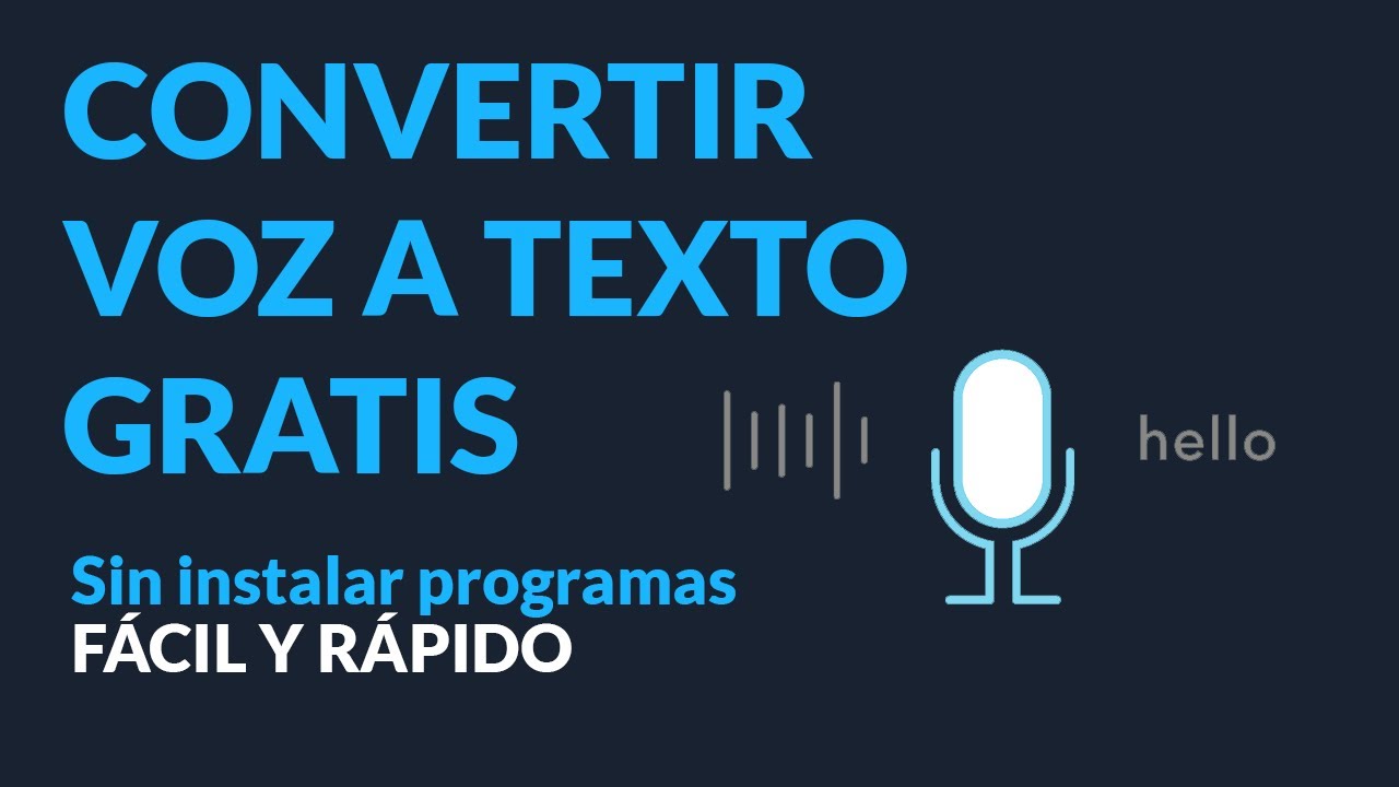 Como CONVERTIR Voz A Texto GRATIS Sin Programas | Transcribir Audio A ...