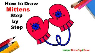 How to Draw Mittens (Step by Step Drawing Tutorial)