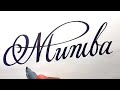 muniba name signature calligraphy status how to cursive write with cut marker muniba @muniba