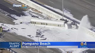 Overturned Gas Tanker On I-95