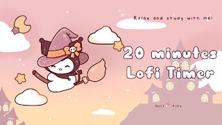 20 minutes - Relax \u0026 study with me Lofi | Halloween Kuro #timer #20minutetimer #lofi #relaxing #calm