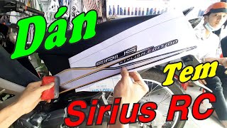 Dán Tem Chế Sirius | Dán Tem Cho Xe Sirius Màu Đen Bạc Đơn Giản Mà Đẹp | Dán Keo Xe Tiến Lộc