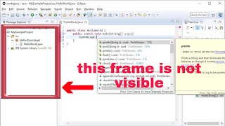 how to eclipse tool unhide left side || project explorer is not showing in eclipse