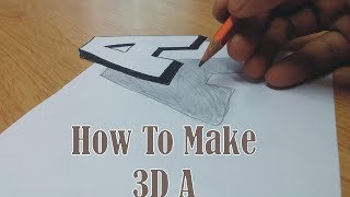How To Draw 3D Floating Letter "A" - Trick Art on Line Paper Step by Step | 3D Drawing DIY | Learn