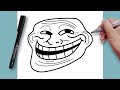 How To Draw TROLL FACE Easy Step-by-step Drawing Tutorial