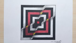 How to Draw an amazing optical illusion drawing on paper _ easy drawing