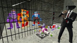 MEGA POLICE ESCAPE GLAMROCK ANIMATRONICS In Garry's Mod! Five Nights at Freddy's