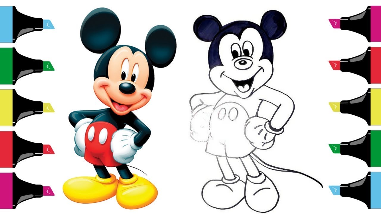 Mickey Mouse Easy Cartoon Drawing For Kids