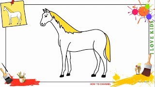 How to draw a horse EASY & SLOWLY step by step for kids and beginners