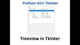 Treeview in tkinter | Python Tkinter GUI Tutorial part29