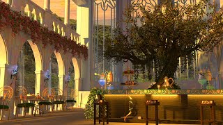 Elven Coffee Shop Ambience: Nature Sounds, Waterfalls, Torches, Fantasy Ambience Sounds
