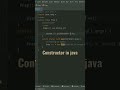 creating constructor in java