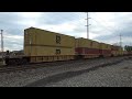 ns 9562 9441 7605 leading southbound intermodal train. columbus ohio usa.