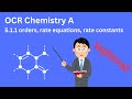 5.1.1 orders, rate equations, rate constants | A Level Chemistry