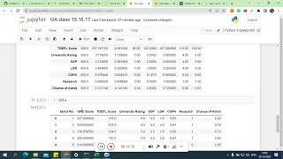 17 linear regression for Prediction of admission with GRE score (python)