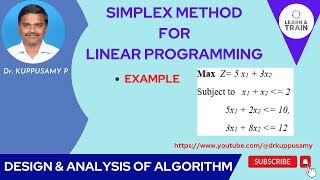 41 Simplex Method for Linear Programming Problem (LPP) - Example