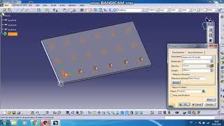 Catia Rectangular pattern & Rib command tutorial
