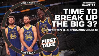 Should the Warriors BREAK UP the Big 3? 👀 Stephen A. & Shannon debate | First Ta