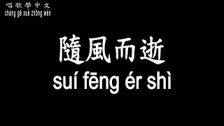 【唱歌學中文】►曾慶瑜 – 隨風而逝◀ ►zēng qìng yú - suí fēng ér shì◀『縱然有再多失落 讓記憶陪自己去過』【動態歌詞中文、拼音Lyrics】