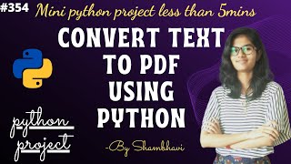 Convert any text to pdf using python | mini python project | python project | python code