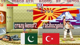 FT5 @sf2ce: crazy kensf2 (PK) vs fatihozyolu (TR) [Street Fighter II CE Fightcade] Apr 24