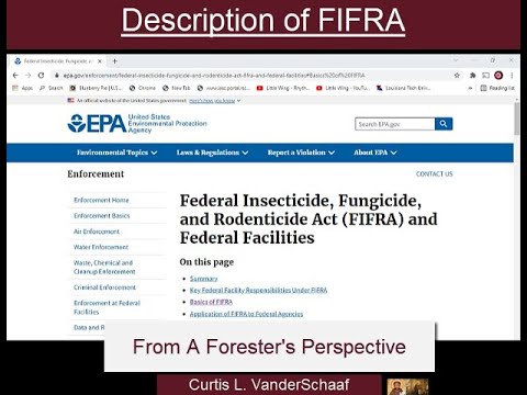 Description Of FIFRA (Federal Insecticide, Fungicide, And Rodenticide ...