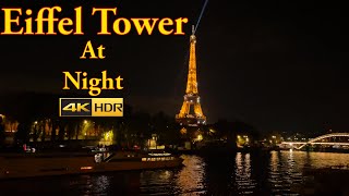 Eiffel Tower at night | Tour Eiffel 4K | Paris walking tour 4K | A walk in Paris