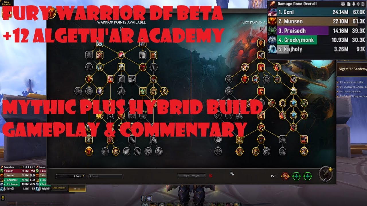 DF Beta Fury Warrior M+ Hybrid Build - YouTube