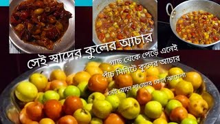 একদম সহজ ও পারফেক্ট কাঁচা পাকা কুলের আচার রোদে দেওয়ার নেই ঝামেলা।