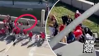 Heroic Chiefs fans tackle fleeing suspected gunman after Super Bowl Parade shooting wild video shows