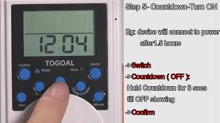 TOGOAL  Programmable Plug-in Timer for Electrical Outlet  with Countdown \u0026 Short Interval Cycle