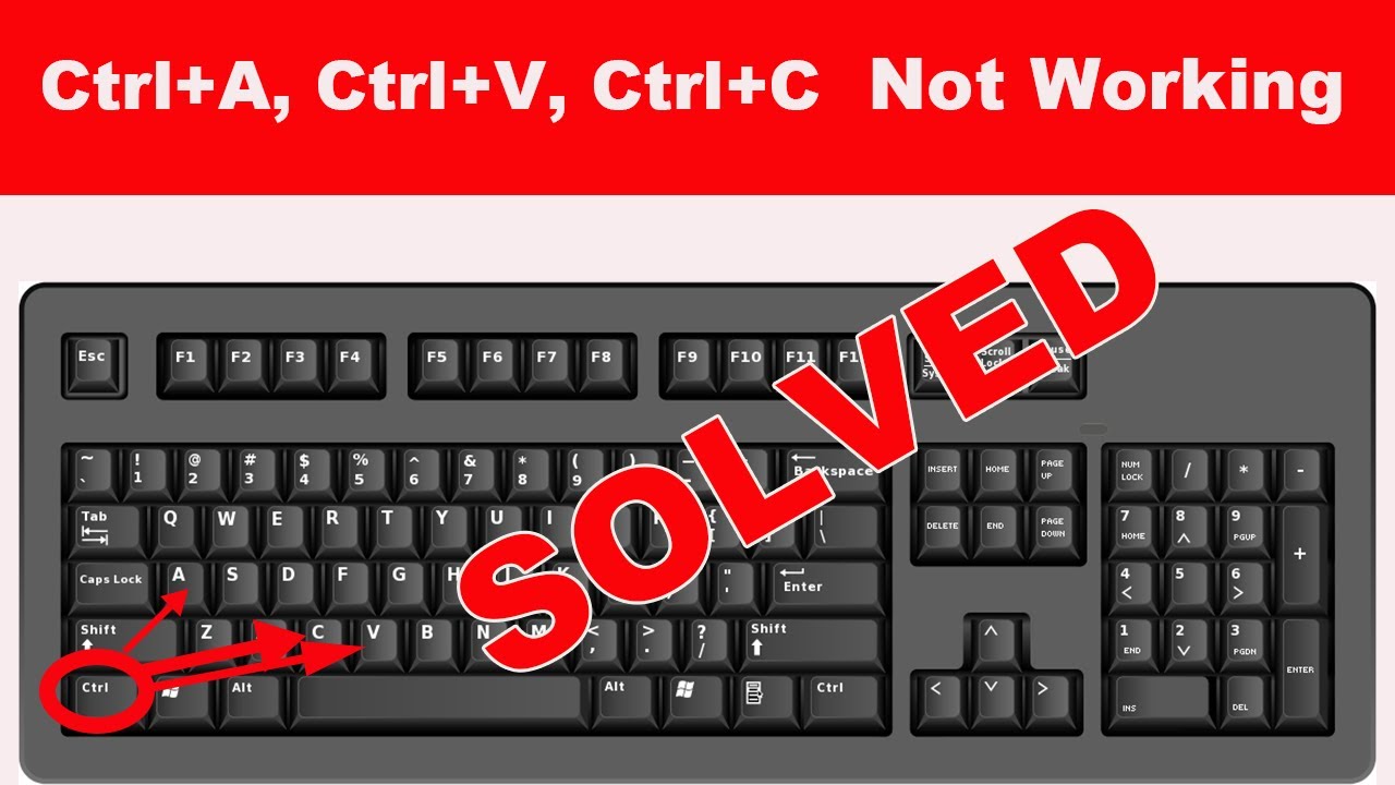 Easy Fix Ctrl+A ,Ctrl+V, Ctrl+C Not Working Problem | Solve Keyboard ...