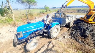 sonalika di 35 rx tractor 3dx load in mud | tractor stunt | tractor video | john deere tractor