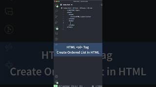Create Ordered Lists in HTML, ol Tag | HTML Tutorial for Beginners #html