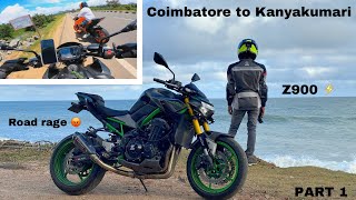 Z900⚡️| Coimbatore to Kanyakumari❤️‍🩹 | GT650 | Non Stop Ride | Road rage  | Superbike