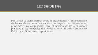 PRESENTACION   LEY 489 DE 1998