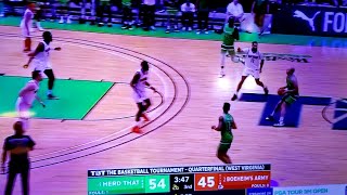 Jon Elmore launches a 40-footer from the TBT Logo for an incredibly long 3-point shot - WOW!!!