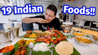 $100 South Indian Food - GIANT 19 ITEMS THALI | Chettinad (Tamil Nadu) Crab Curry!