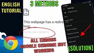 How To Fix If Your Google Chrome Is Not Working Android || ERR_TOO_MANY_REDIRECTS Android [Fixed]