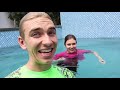 Jumping Through IMPOSSIBLE Shapes into Backyard Pool! (Sharer Family Vacation $10,000 Challenge)