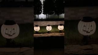 DIY pumpkin pail solar lights! beautiful at night. Pails are walmart! #diysolar #diyhalloweendecor