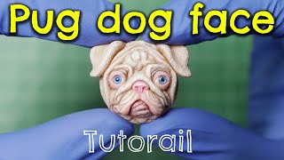 Making Polymer Clay Pug Dog Face Sculpture