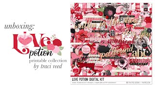 Unboxing the Brand New Love Potion Digital/Printable Scrapbook Collection from Traci Reed!